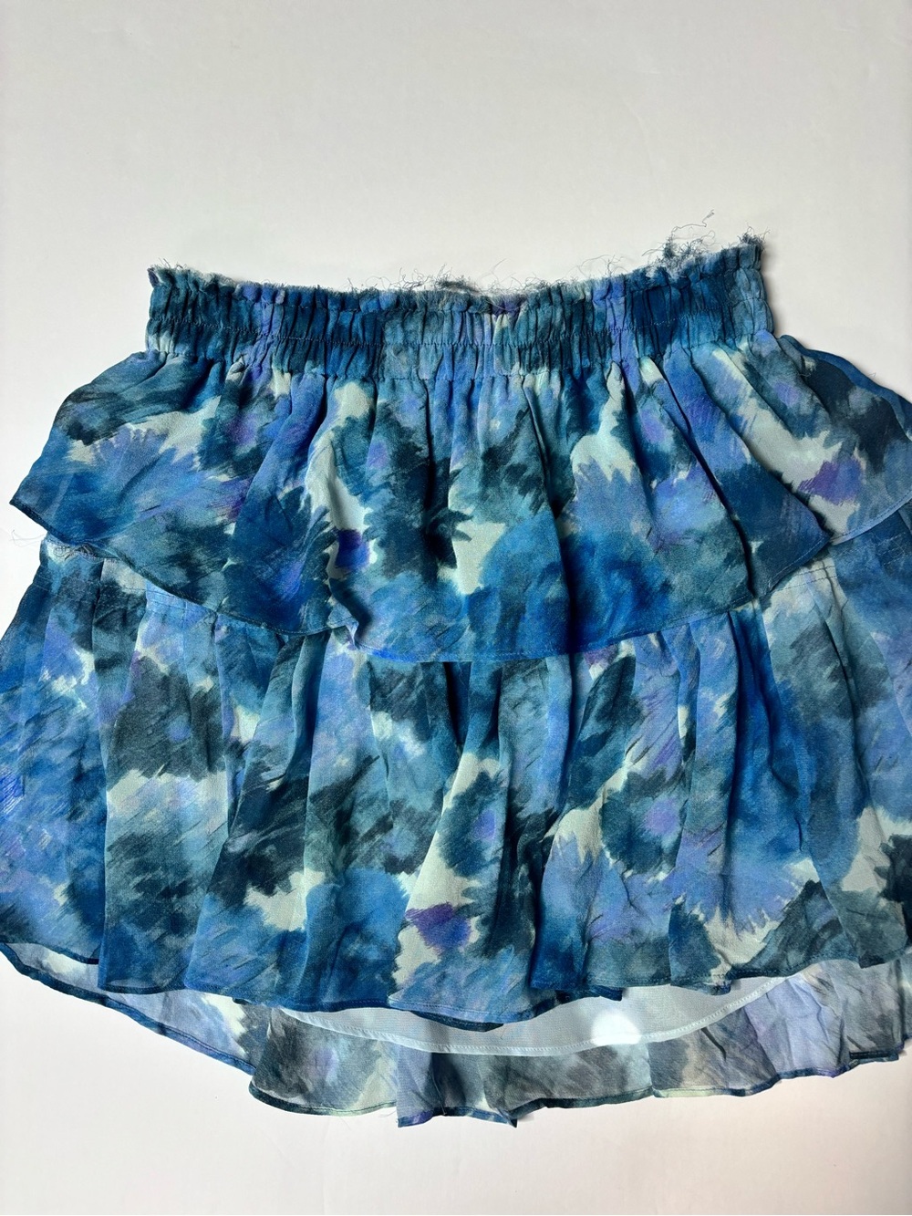 LoveShackFancy Silk Ruffle Mini Skirt